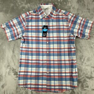 Salt Life Button-Down Mens S SLX Plaid Blue Red UPF 30 Performance NEW